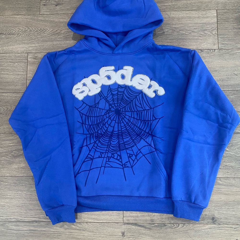 Blue Spider Web Pullover Sweater